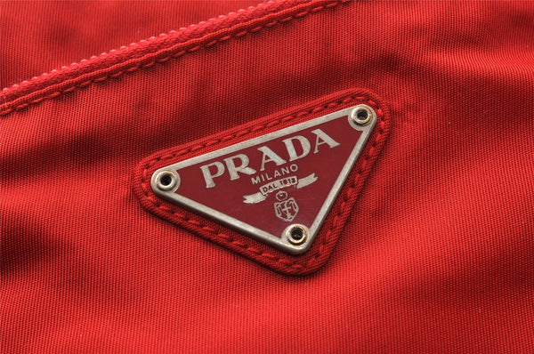 Authentic PRADA Nylon Tessuto Leather Shoulder Cross Body Bag Red Junk 7565I