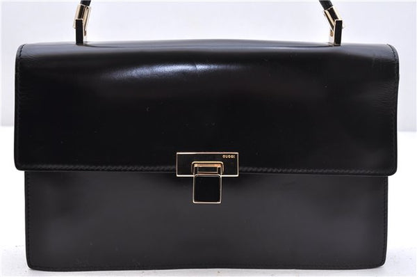 Authentic GUCCI Vintage Shoulder Hand Bag Purse Leather 0014221 Black 7566D