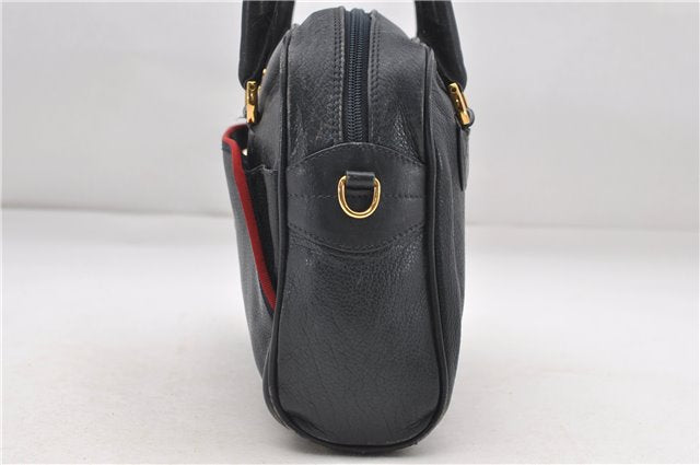 Authentic GUCCI Shoulder Hand Bag Purse Leather Navy Blue 7568D