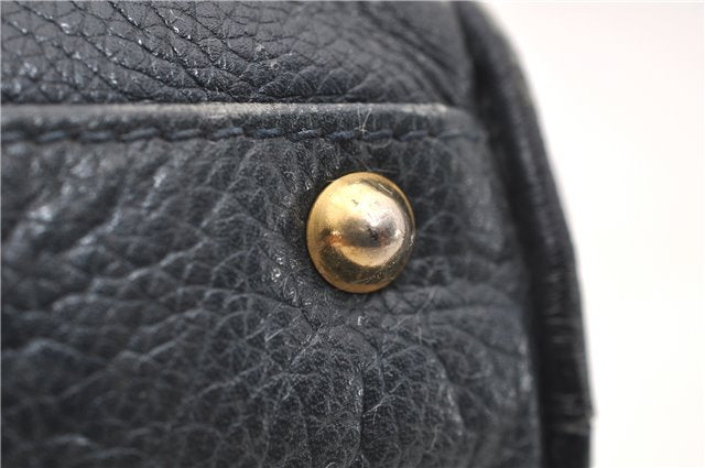 Authentic GUCCI Shoulder Hand Bag Purse Leather Navy Blue 7568D