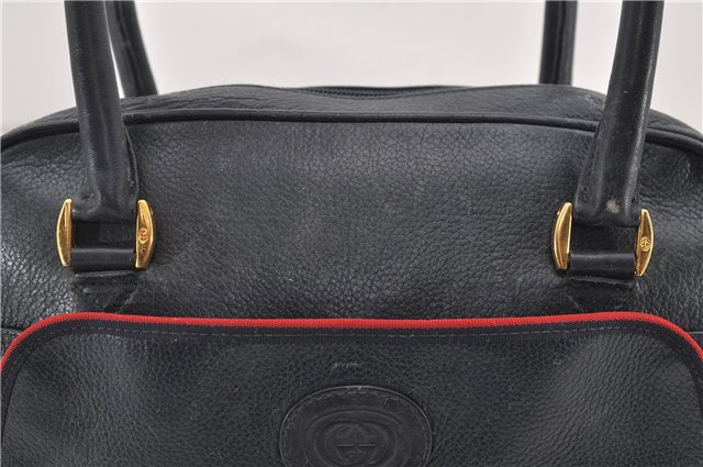 Authentic GUCCI Shoulder Hand Bag Purse Leather Navy Blue 7568D