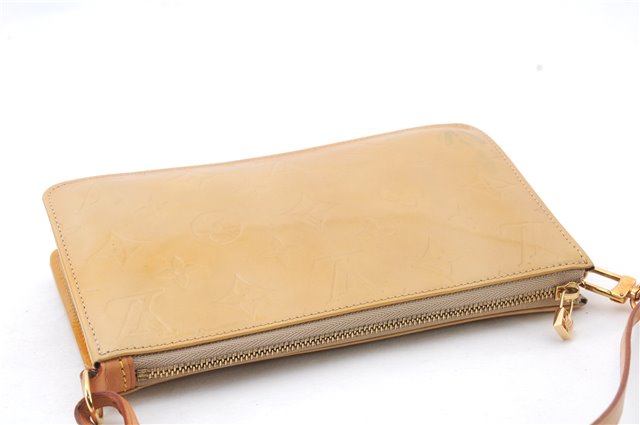Authentic LOUIS VUITTON Vernis Lexington Hand Bag Pouch Yellow M91010 LV 7569C