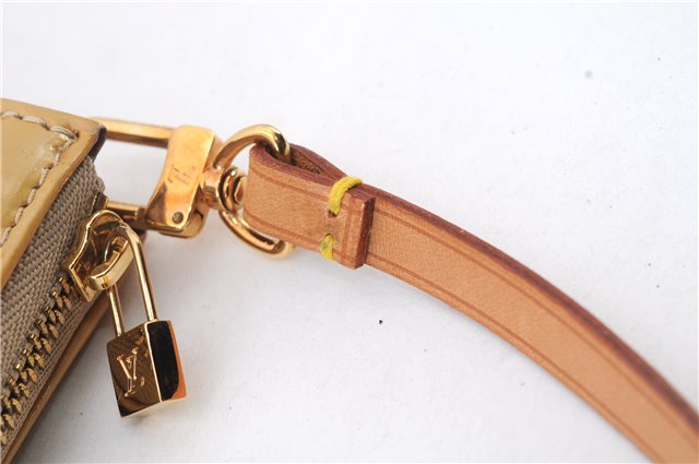 Authentic LOUIS VUITTON Vernis Lexington Hand Bag Pouch Yellow M91010 LV 7569C