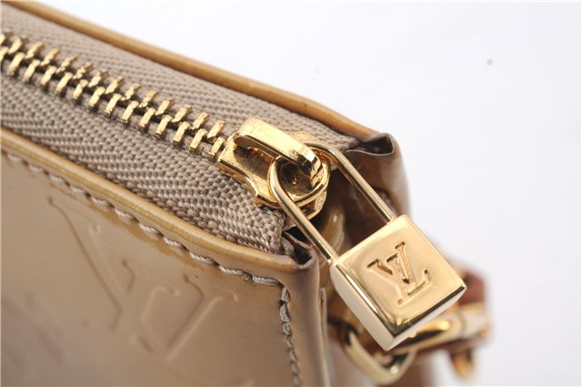 Authentic LOUIS VUITTON Vernis Lexington Hand Bag Pouch Yellow M91010 LV 7569C