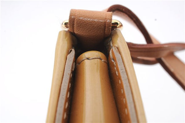 Authentic LOUIS VUITTON Vernis Lexington Hand Bag Pouch Yellow M91010 LV 7569C