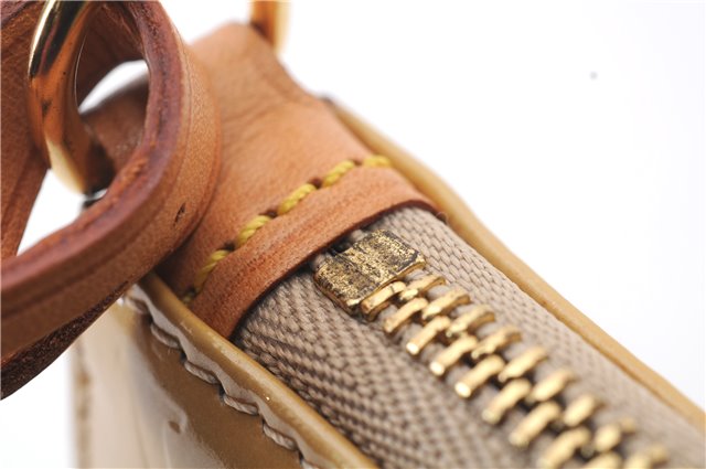 Authentic LOUIS VUITTON Vernis Lexington Hand Bag Pouch Yellow M91010 LV 7569C