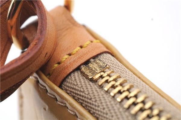 Authentic LOUIS VUITTON Vernis Lexington Hand Bag Pouch Yellow M91010 LV 7569C