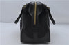 Auth GUCCI Micro GG Web Sherry Line Boston Hand Bag Canvas Leather Black 7569D