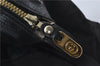 Auth GUCCI Micro GG Web Sherry Line Boston Hand Bag Canvas Leather Black 7569D