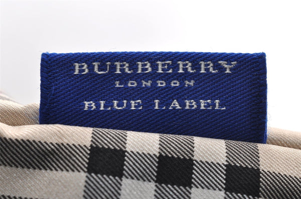 Authentic BURBERRY BLUE LABEL Check Hand Tote Bag Nylon Leather Beige 7569I