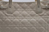 Auth Christian Dior Panarea Cannage Shoulder Tote Bag PVC Leather Ivory 7571C