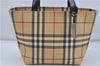 Authentic BURBERRY Nova Check PVC Hand Bag Beige Brown 7571D