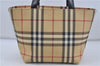 Authentic BURBERRY Nova Check PVC Hand Bag Beige Brown 7571D