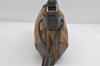 Authentic BURBERRY Vintage Shoulder Hand Bag Purse Nylon Leather Brown 7571I