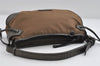 Authentic BURBERRY Vintage Shoulder Hand Bag Purse Nylon Leather Brown 7571I