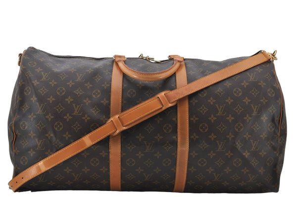 Authentic Louis Vuitton Monogram Keepall Bandouliere 60 M41412 Boston Bag 7573E