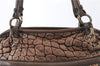 Authentic FENDI Chef Bag Shoulder Tote Bag Bubble Leather Brown 7575C