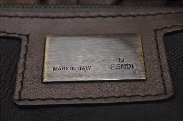 Authentic FENDI Chef Bag Shoulder Tote Bag Bubble Leather Brown 7575C