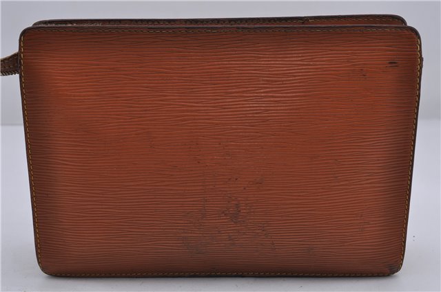 Authentic LOUIS VUITTON Epi Pochette Homme Clutch Bag Brown M52528 LV 7576C