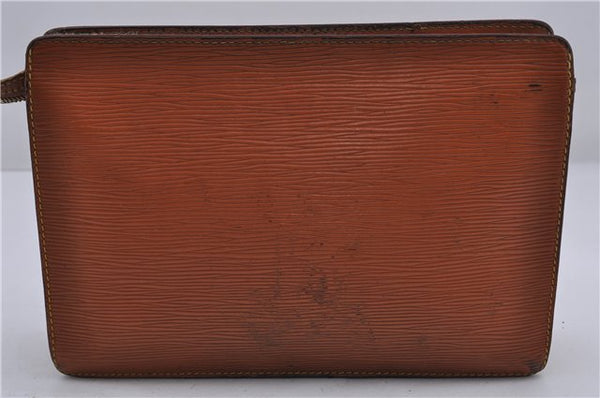 Authentic LOUIS VUITTON Epi Pochette Homme Clutch Bag Brown M52528 LV 7576C