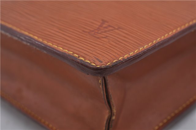 Authentic LOUIS VUITTON Epi Pochette Homme Clutch Bag Brown M52528 LV 7576C