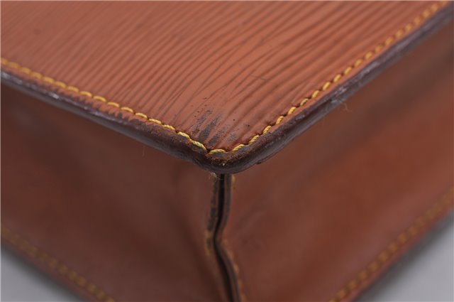 Authentic LOUIS VUITTON Epi Pochette Homme Clutch Bag Brown M52528 LV 7576C