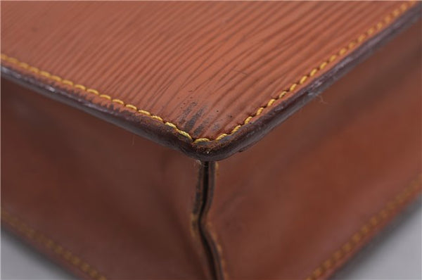 Authentic LOUIS VUITTON Epi Pochette Homme Clutch Bag Brown M52528 LV 7576C