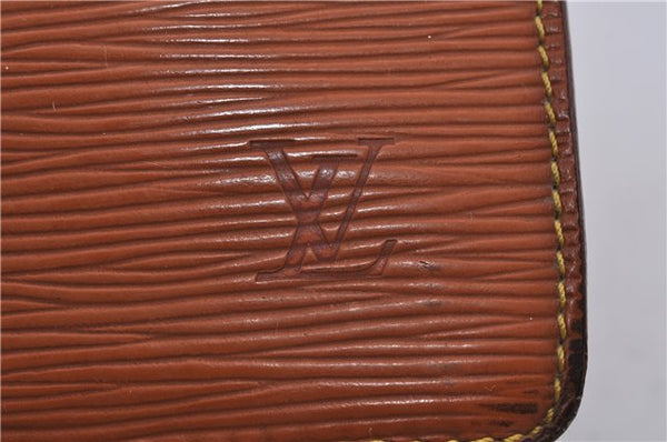 Authentic LOUIS VUITTON Epi Pochette Homme Clutch Bag Brown M52528 LV 7576C