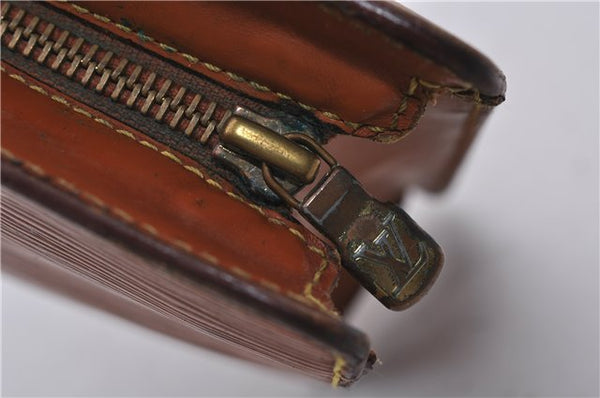 Authentic LOUIS VUITTON Epi Pochette Homme Clutch Bag Brown M52528 LV 7576C