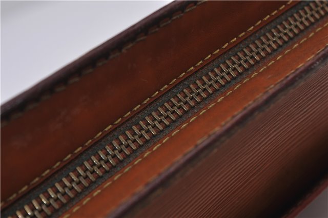 Authentic LOUIS VUITTON Epi Pochette Homme Clutch Bag Brown M52528 LV 7576C