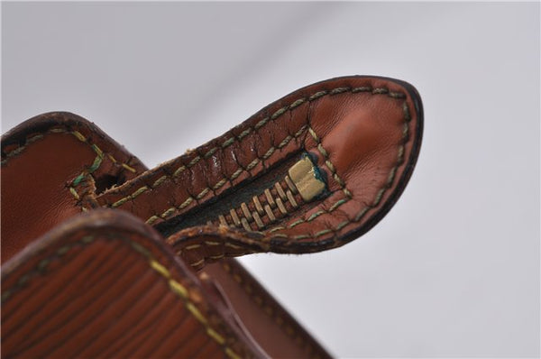 Authentic LOUIS VUITTON Epi Pochette Homme Clutch Bag Brown M52528 LV 7576C