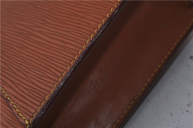 Authentic LOUIS VUITTON Epi Pochette Homme Clutch Bag Brown M52528 LV 7576C