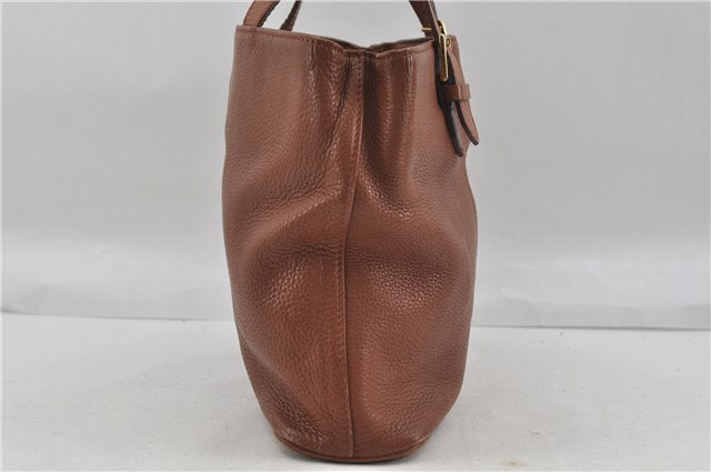 Authentic Burberrys Vintage Leather Shoulder Hand Bag Brown 7576D