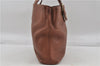 Authentic Burberrys Vintage Leather Shoulder Hand Bag Brown 7576D