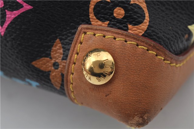 Authentic Louis Vuitton Monogram Multicolor Eliza Shoulder Bag Black LV 7576E