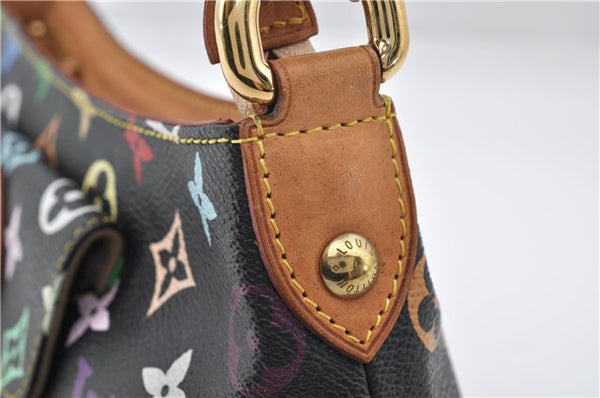 Authentic Louis Vuitton Monogram Multicolor Eliza Shoulder Bag Black LV 7576E