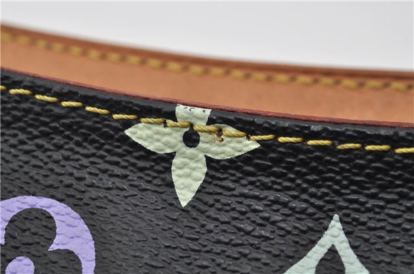 Authentic Louis Vuitton Monogram Multicolor Eliza Shoulder Bag Black LV 7576E