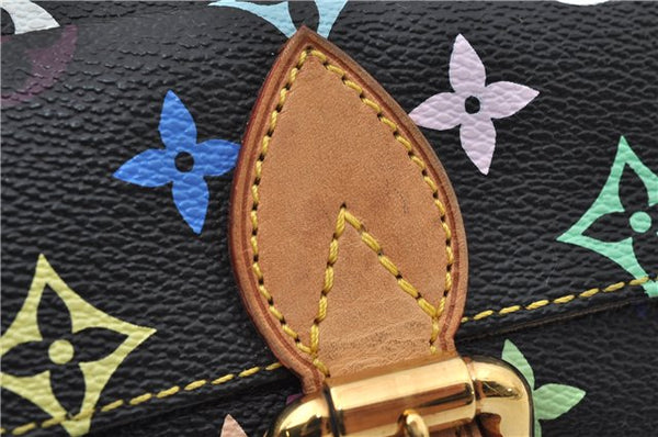 Authentic Louis Vuitton Monogram Multicolor Eliza Shoulder Bag Black LV 7576E