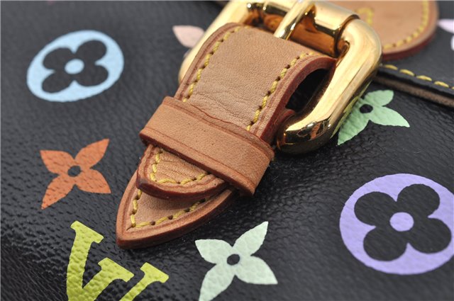 Authentic Louis Vuitton Monogram Multicolor Eliza Shoulder Bag Black LV 7576E