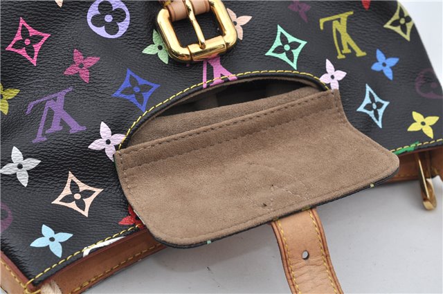 Authentic Louis Vuitton Monogram Multicolor Eliza Shoulder Bag Black LV 7576E