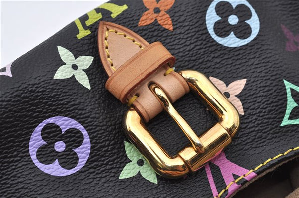Authentic Louis Vuitton Monogram Multicolor Eliza Shoulder Bag Black LV 7576E