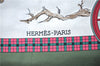 Authentic HERMES Carre 90 Scarf "Bull & Mouth" Silk Green 7581C