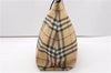 Authentic BURBERRY Nova Check Hand Tote Bag PVC Leather Beige 7582F