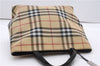 Authentic BURBERRY Nova Check Hand Tote Bag PVC Leather Beige 7582F