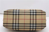 Authentic BURBERRY Nova Check Hand Tote Bag PVC Leather Beige 7582F