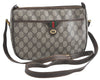 Authentic GUCCI Web Sherry Line Shoulder Bag GG PVC Leather Brown Junk 7584B