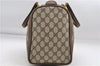 Authentic GUCCI Web Sherry Line Hand Boston Bag GG PVC Leather Brown 7584D