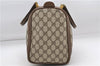 Authentic GUCCI Web Sherry Line Hand Boston Bag GG PVC Leather Brown 7584D