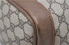 Authentic GUCCI Web Sherry Line Hand Boston Bag GG PVC Leather Brown 7584D