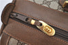 Authentic GUCCI Web Sherry Line Hand Boston Bag GG PVC Leather Brown 7584D